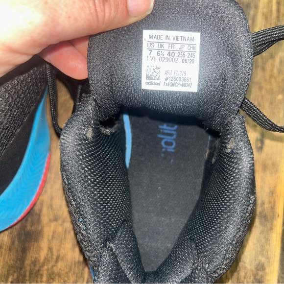 Adidas Basketball shoes‎ [unisex] Court Vision 2 J Size 7 Black White Blue - Picture 9 of 10